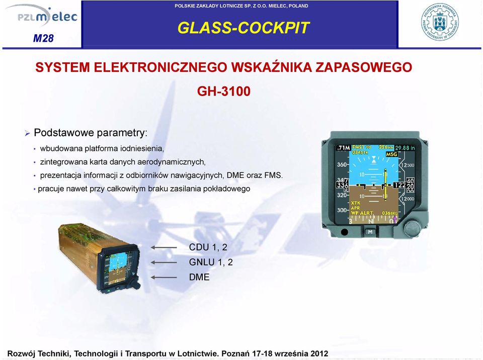 aerodynamicznych, prezentacja informacji z odbiorników nawigacyjnych, DME