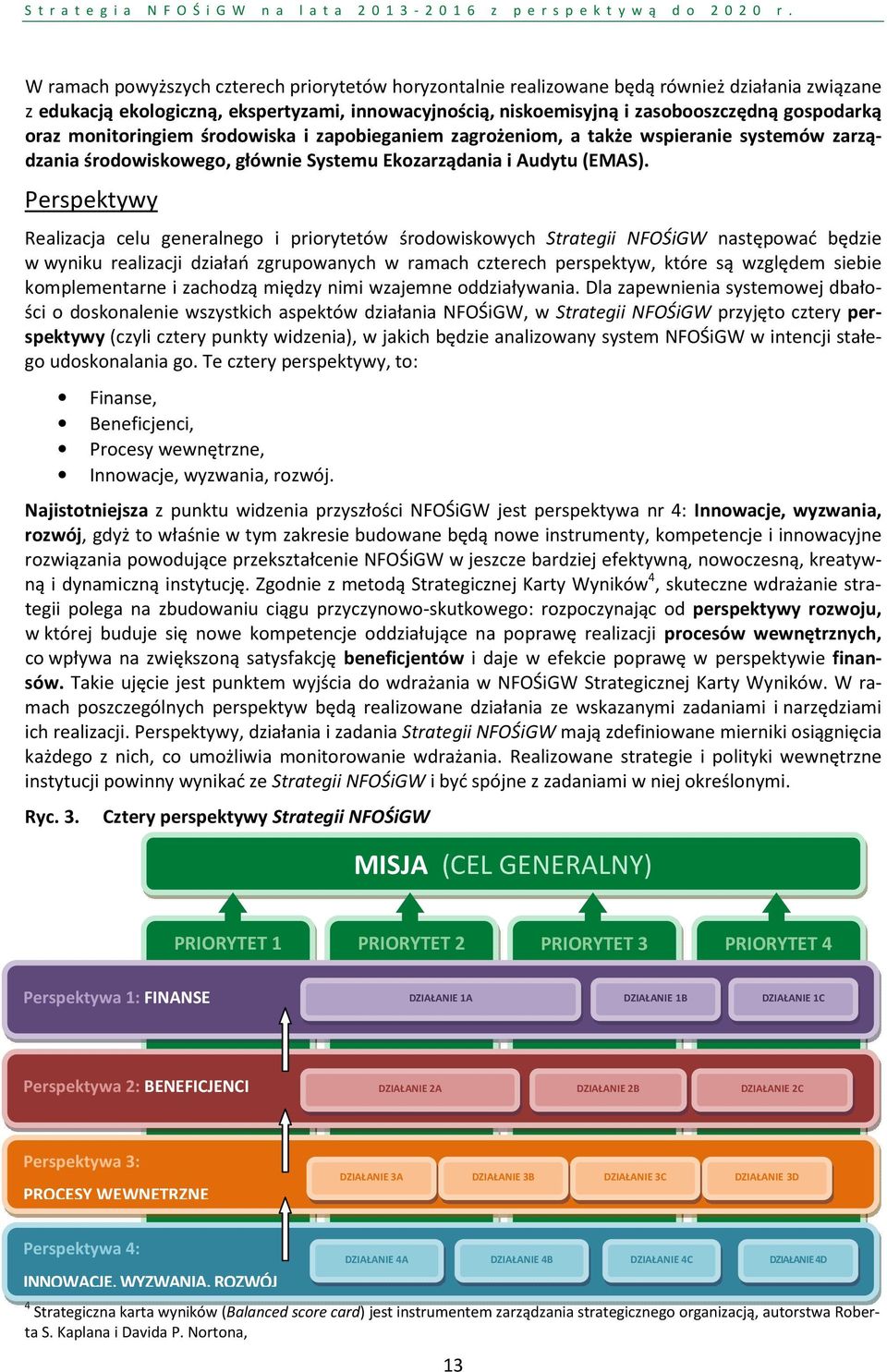 Perspektywy Realizacja celu generalnego i priorytetów środowiskowych Strategii NFOŚiGW następować będzie w wyniku realizacji działań zgrupowanych w ramach czterech perspektyw, które są względem