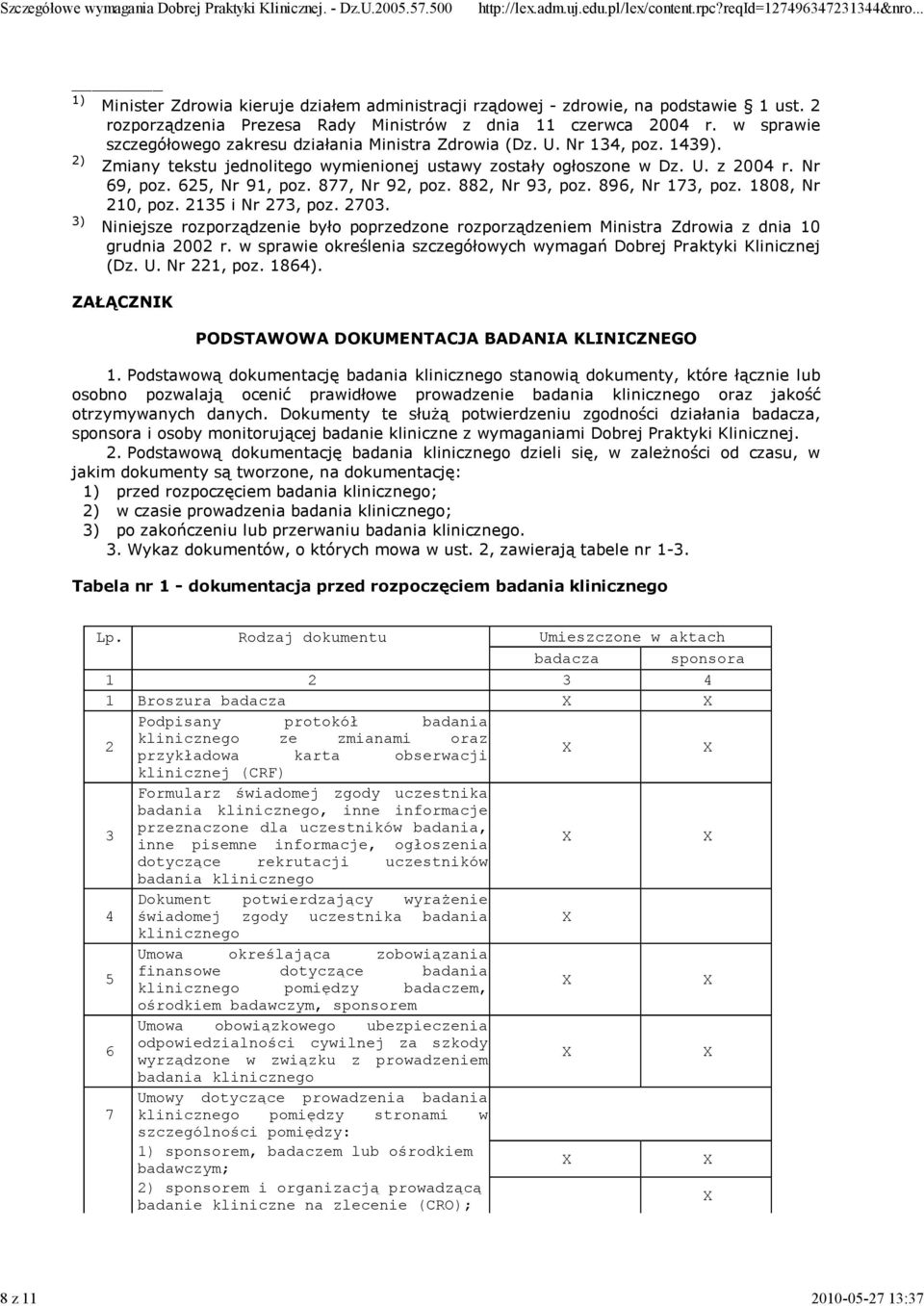 877, Nr 92, poz. 882, Nr 93, poz. 896, Nr 173, poz. 1808, Nr 210, poz. 2135 i Nr 273, poz. 2703. 3) Niniejsze rozporządzenie było poprzedzone rozporządzeniem Ministra Zdrowia z dnia 10 grudnia 2002 r.