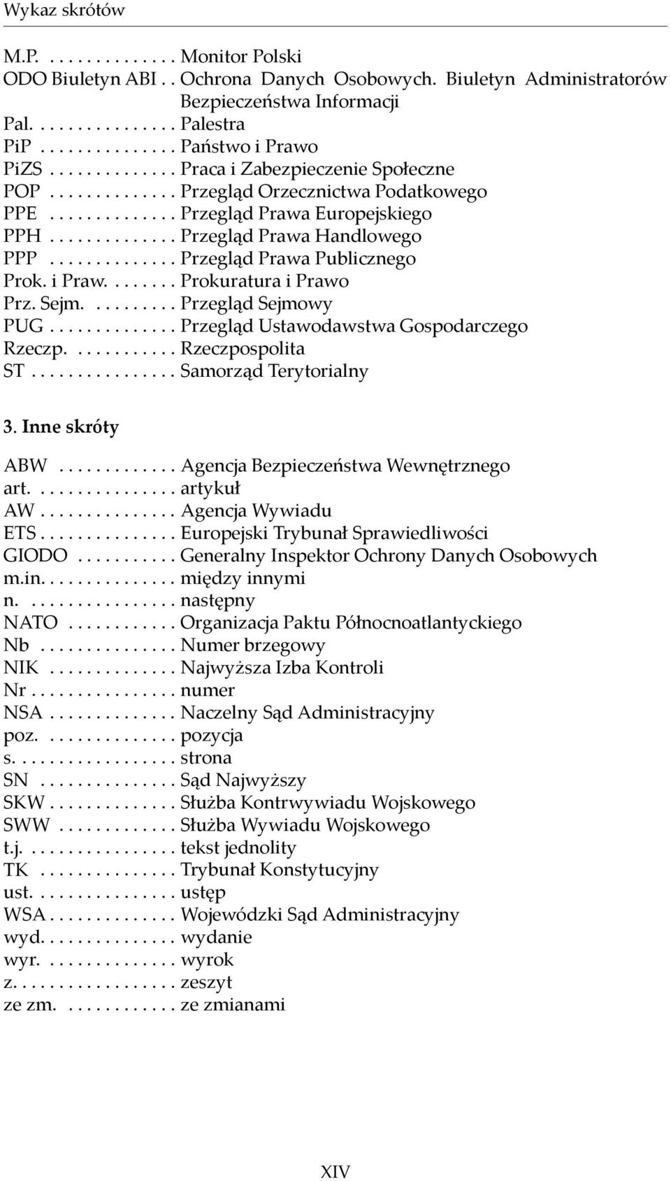 ............. Przegląd Prawa Publicznego Prok. i Praw........ Prokuratura i Prawo Prz. Sejm.......... Przegląd Sejmowy PUG.............. Przegląd Ustawodawstwa Gospodarczego Rzeczp............ Rzeczpospolita ST.