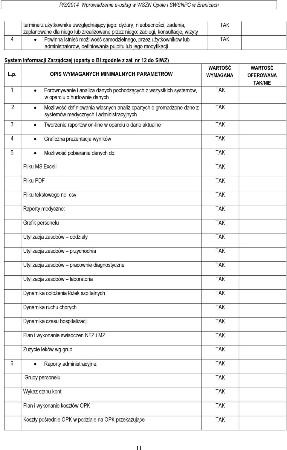 Porównywanie i analiza danych pochodzących z wszystkich systemów, w oparciu o hurtownie danych 2 Możliwość definiowania własnych analiz opartych o gromadzone dane z systemów medycznych i