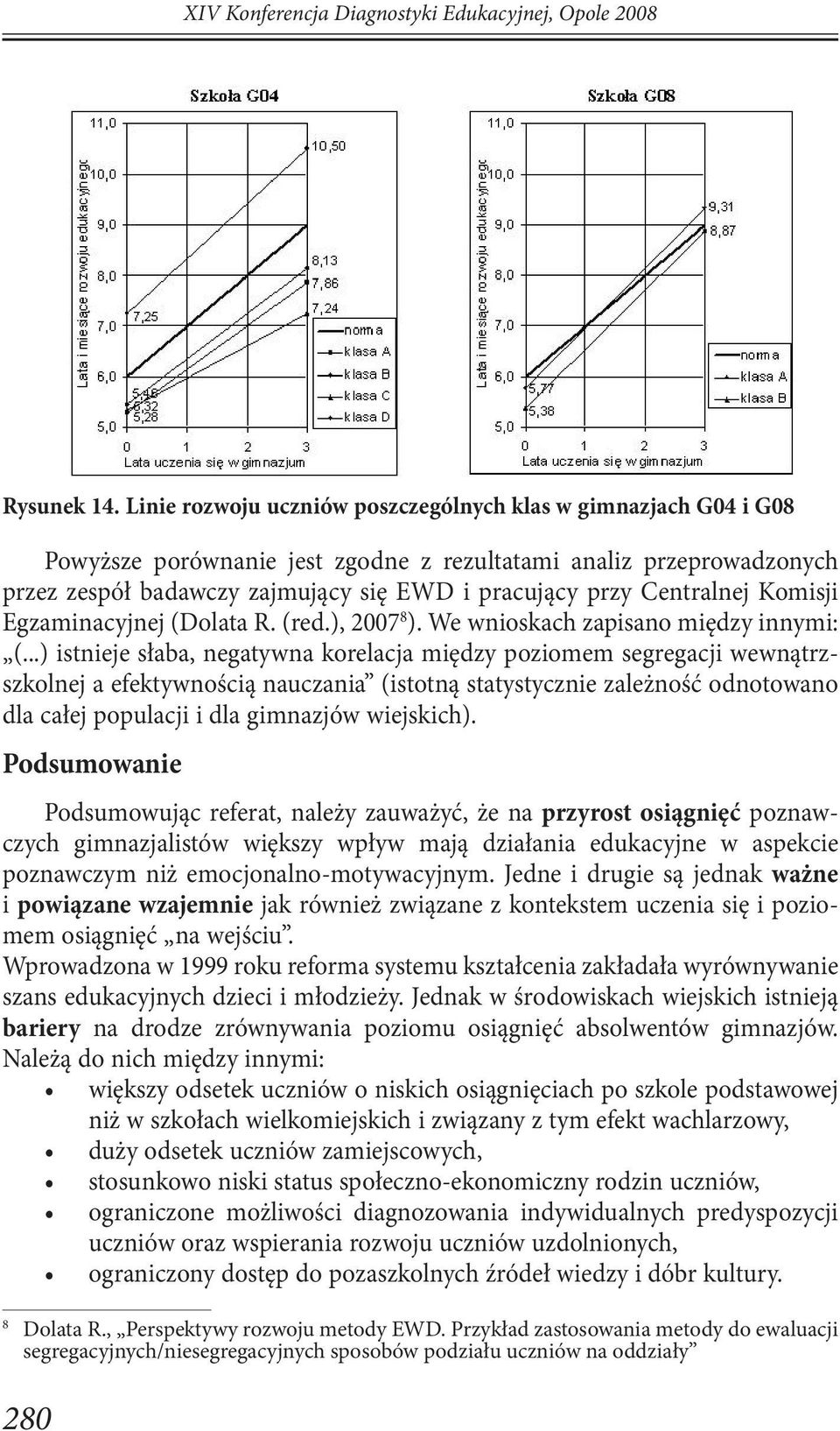 Centralnej Komisji Egzaminacyjnej (Dolata R. (red.), 2007 8 ). We wnioskach zapisano między innymi: (.