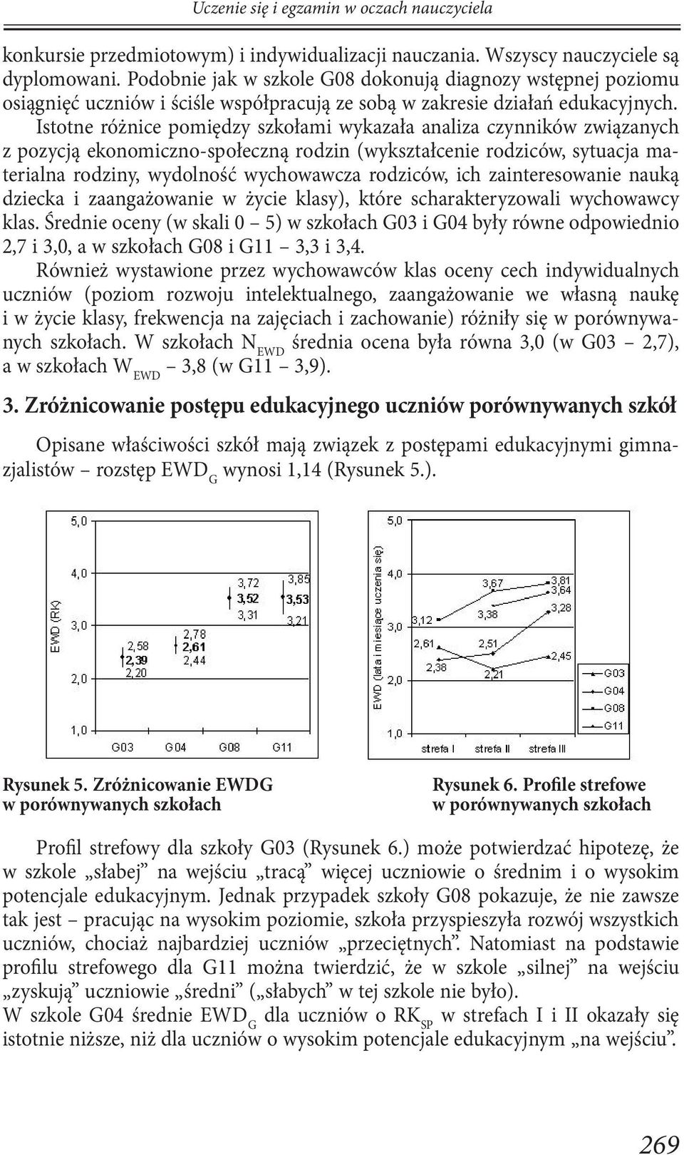 Istotne różnice pomiędzy szkołami wykazała analiza czynników związanych z pozycją ekonomiczno-społeczną rodzin (wykształcenie rodziców, sytuacja materialna rodziny, wydolność wychowawcza rodziców,