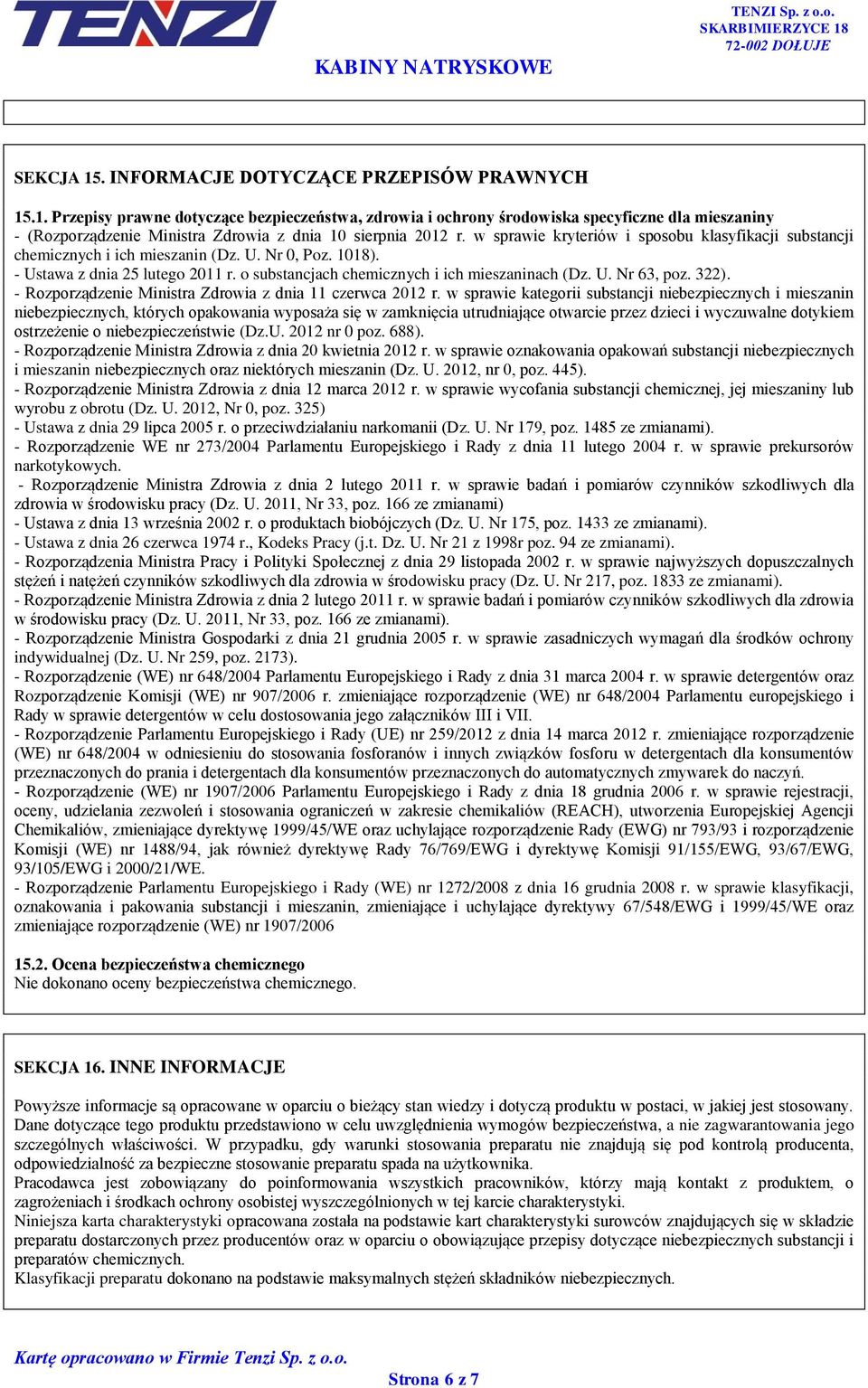 322). - Rozporządzenie Ministra Zdrowia z dnia 11 czerwca 2012 r.