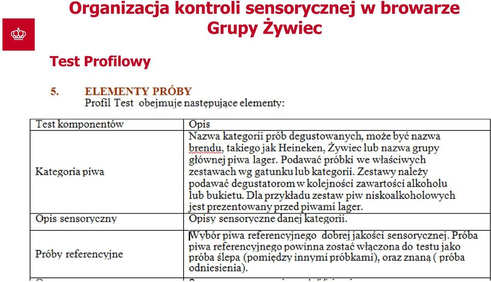 sensorycznej w