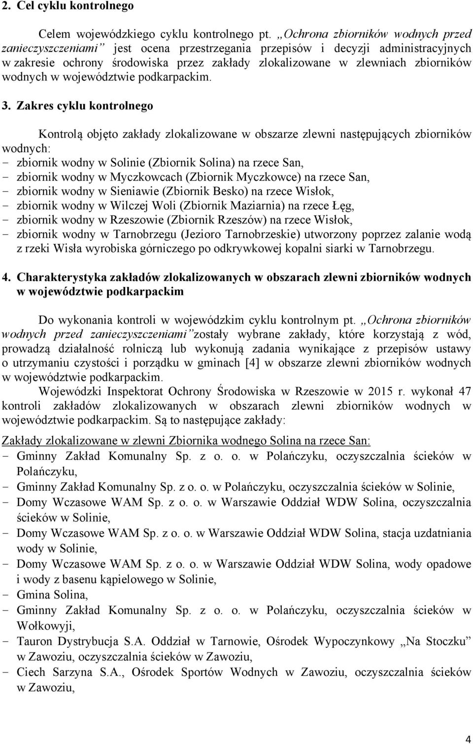 wodnych w województwie podkarpackim. 3.
