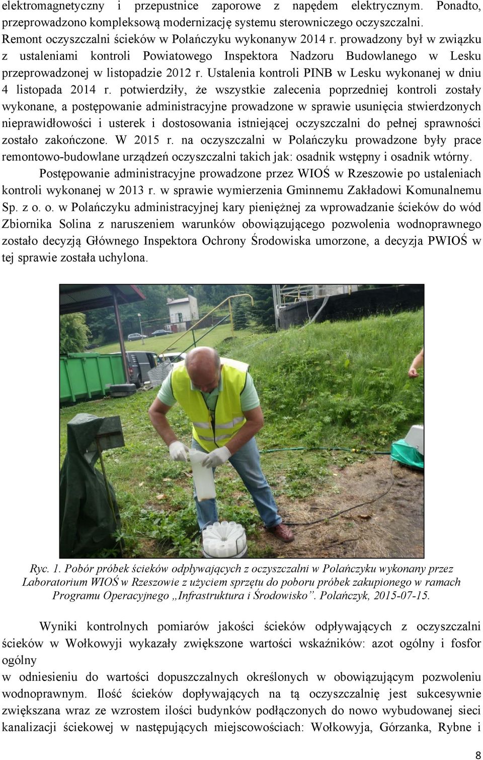 Ustalenia kontroli PINB w Lesku wykonanej w dniu 4 listopada 2014 r.