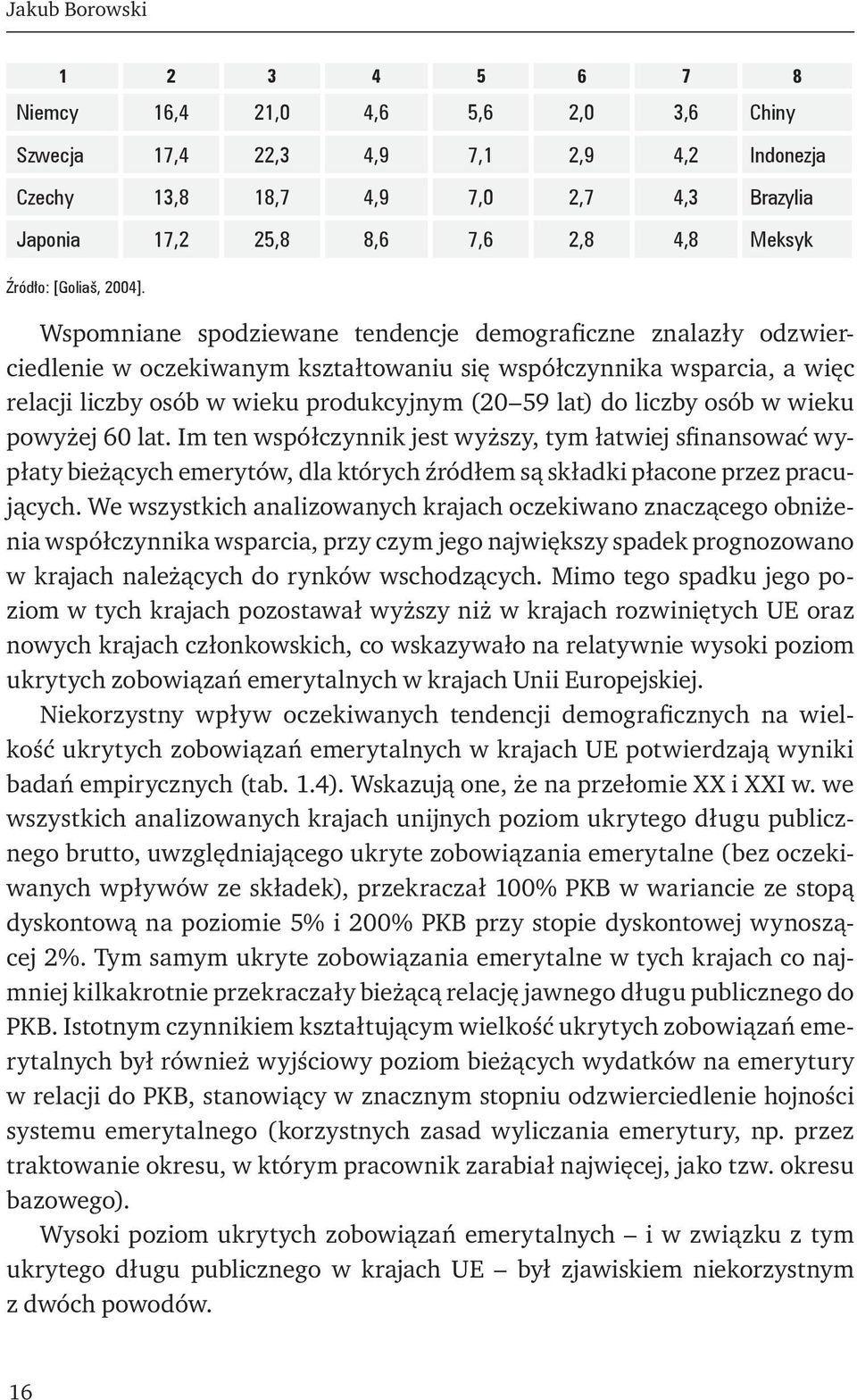 Wspomniane spodziewane tendencje demograficzne znalazły odzwierciedlenie w oczekiwanym kształtowaniu się współczynnika wsparcia, a więc relacji liczby osób w wieku produkcyjnym (20 59 lat) do liczby