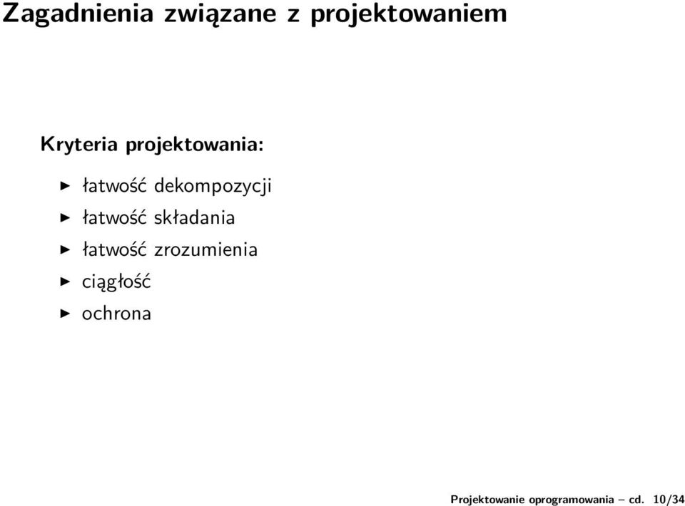 Kryteria projektowania: łatwość