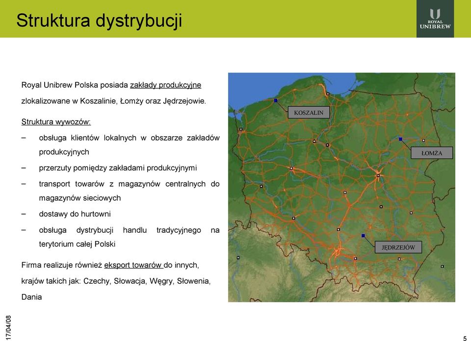 produkcyjnymi transport towarów z magazynów centralnych do magazynów sieciowych dostawy do hurtowni obsługa dystrybucji handlu