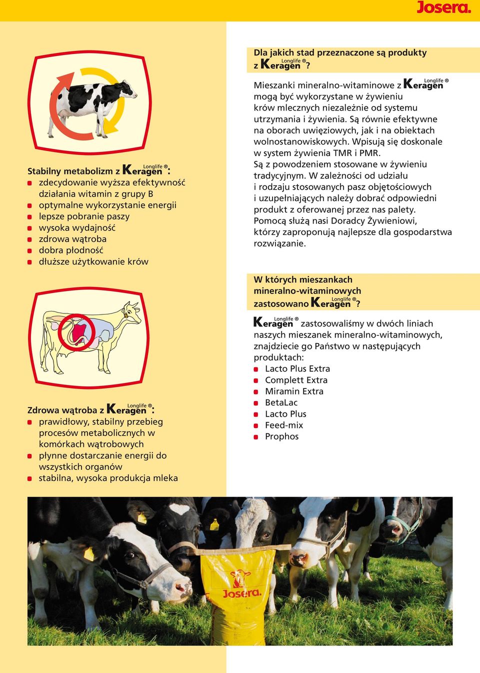 użytkowanie krów Mieszanki mineralno-witaminowe z mogą być wykorzystane w żywieniu krów mlecznych niezależnie od systemu utrzymania i żywienia.