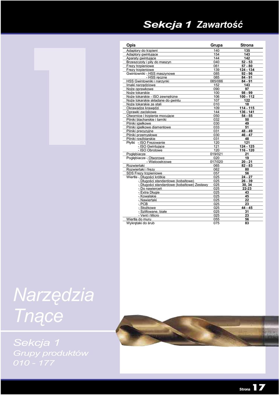 Noże tokarskie - ISO zewnętrzne 106 100-112 Noże tokarskie składane do gwintu 107 122 Noże tokarskie ze stali 010 18 Okrawadze krawędzi 109 114-115 Oprawki zaciskowe 144 136-141 Otwornice i trzpienie