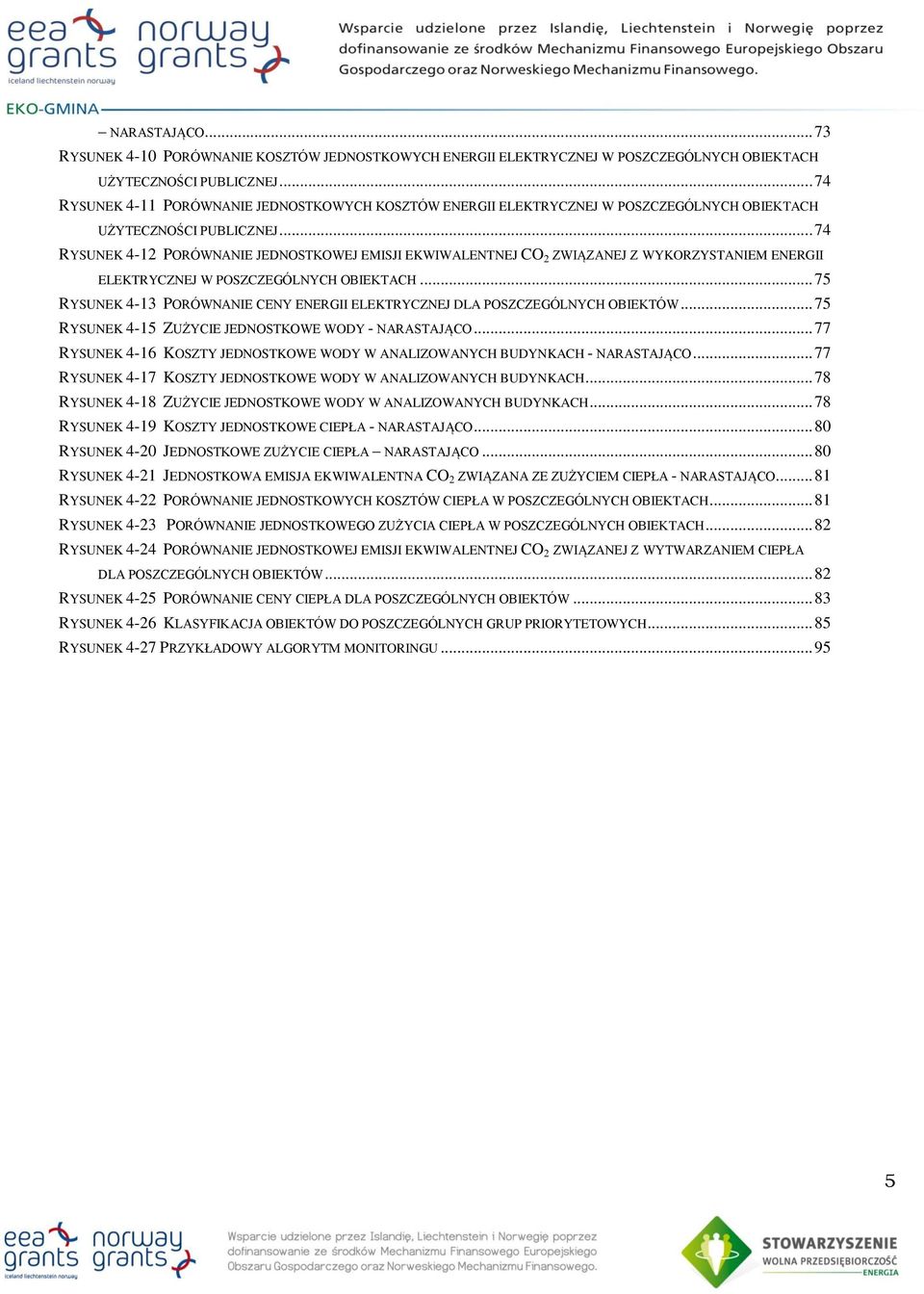 .. 74 RYSUNEK 4-12 PORÓWNANIE JEDNOSTKOWEJ EMISJI EKWIWALENTNEJ CO 2 ZWIĄZANEJ Z WYKORZYSTANIEM ENERGII ELEKTRYCZNEJ W POSZCZEGÓLNYCH OBIEKTACH.