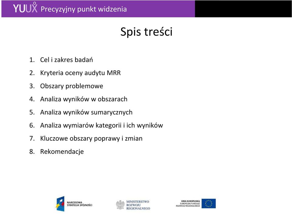 Analiza wyników w obszarach 5.