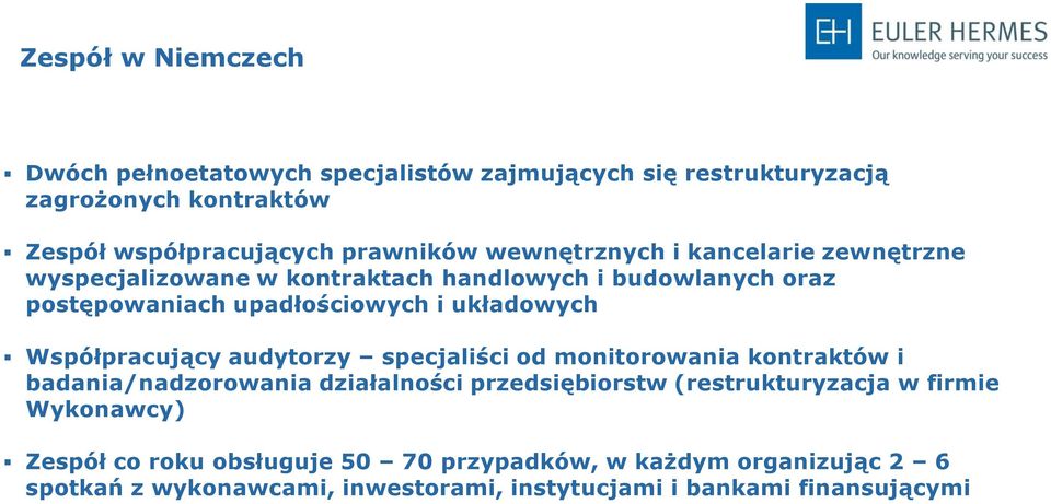 Współpracujący audytorzy specjaliści od monitorowania kontraktów i badania/nadzorowania działalności przedsiębiorstw (restrukturyzacja w firmie