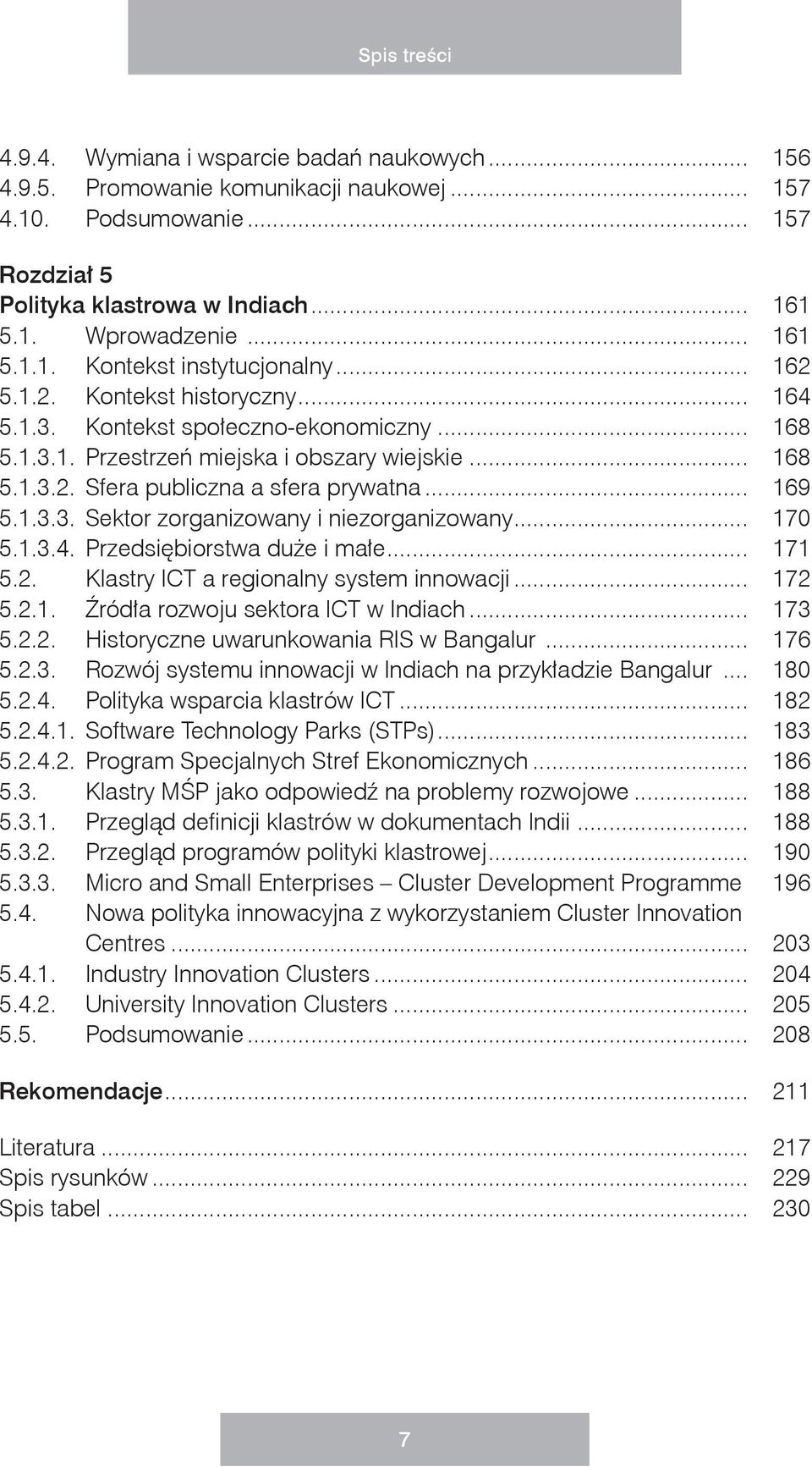 .. 169 5.1.3.3. Sektor zorganizowany i niezorganizowany... 170 5.1.3.4. Przedsiębiorstwa duże i małe... 171 5.2. Klastry ICT a regionalny system innowacji... 172 5.2.1. Źródła rozwoju sektora ICT w Indiach.