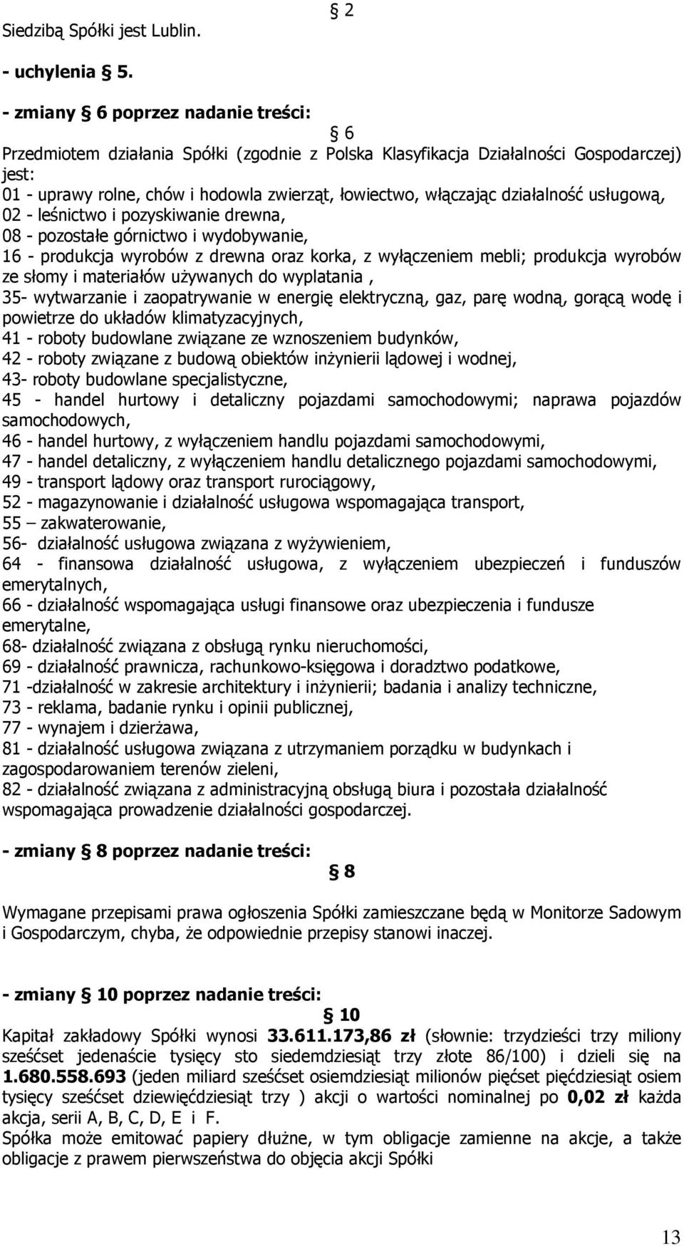 działalność usługową, 02 - leśnictwo i pozyskiwanie drewna, 08 - pozostałe górnictwo i wydobywanie, 16 - produkcja wyrobów z drewna oraz korka, z wyłączeniem mebli; produkcja wyrobów ze słomy i