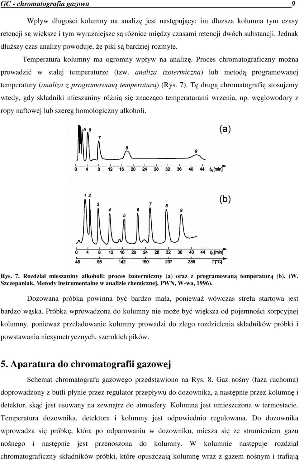 analiza izotermiczna) lub metodą programowanej temperatury (analiza z programowaną temperaturą) (Rys. 7).