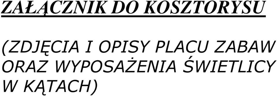 OPISY PLACU ZABAW ORAZ