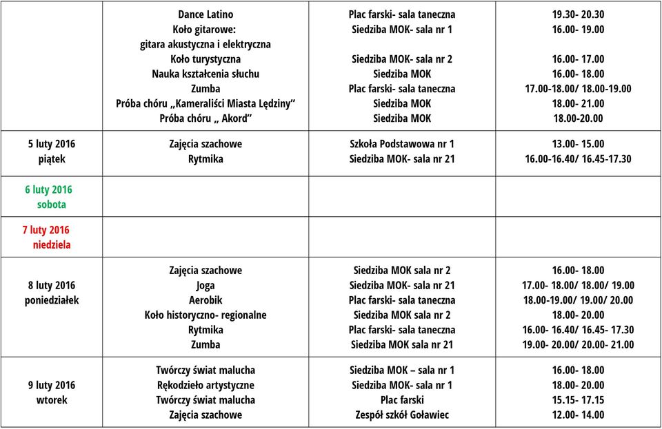 8 luty 2016 sala nr 2 - sala nr 21 sala nr 2 sala