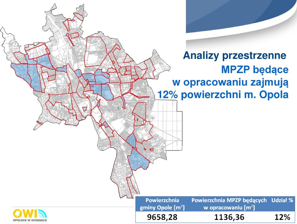 zajmują 12% powierzchni m.