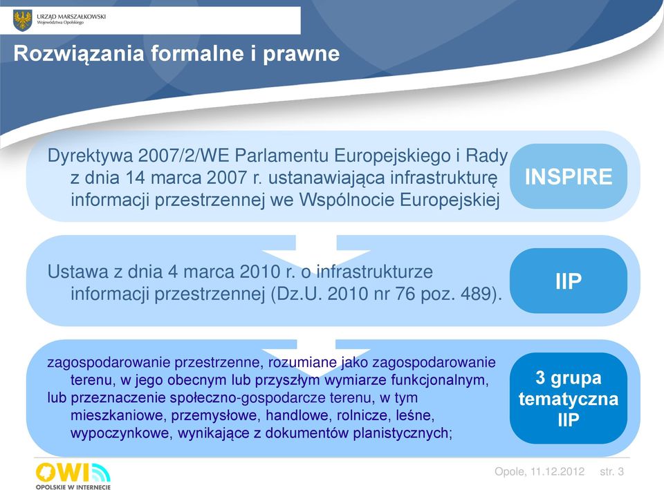 o infrastrukturze informacji przestrzennej (Dz.U. 2010 nr 76 poz. 489).