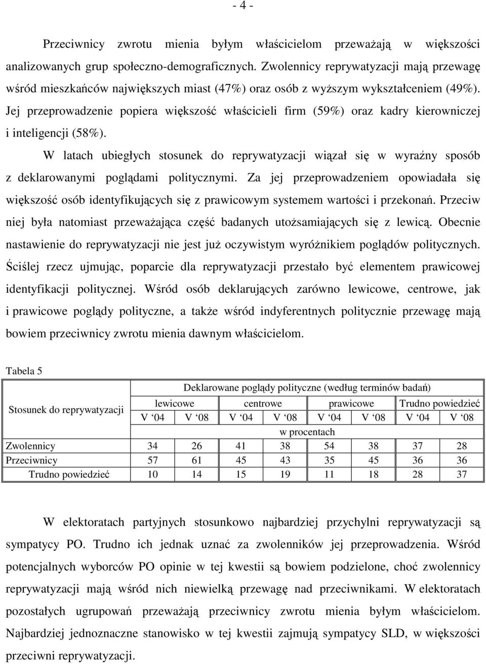 Jej przeprowadzenie popiera większość właścicieli firm (59%) oraz kadry kierowniczej i inteligencji (58%).