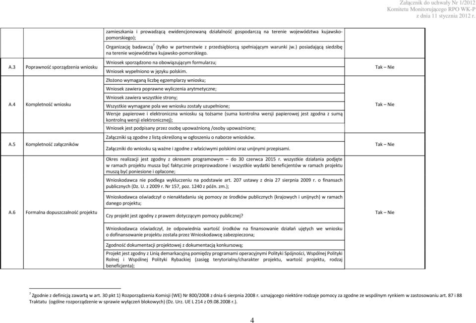 przedsiębiorcą spełniającym warunki jw.) posiadającą siedzibę na terenie województwa kujawsko-pomorskiego. Wniosek sporządzono na obowiązującym formularzu; Wniosek wypełniono w języku polskim.