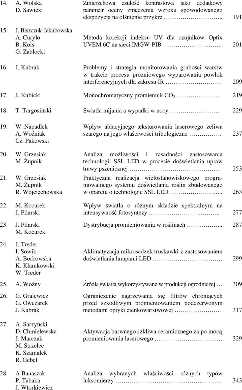 . 191 Metoda korekcji indeksu UV dla czujników Optix UVEM 6C na sieci IMGW-PIB.. 201 16. J.