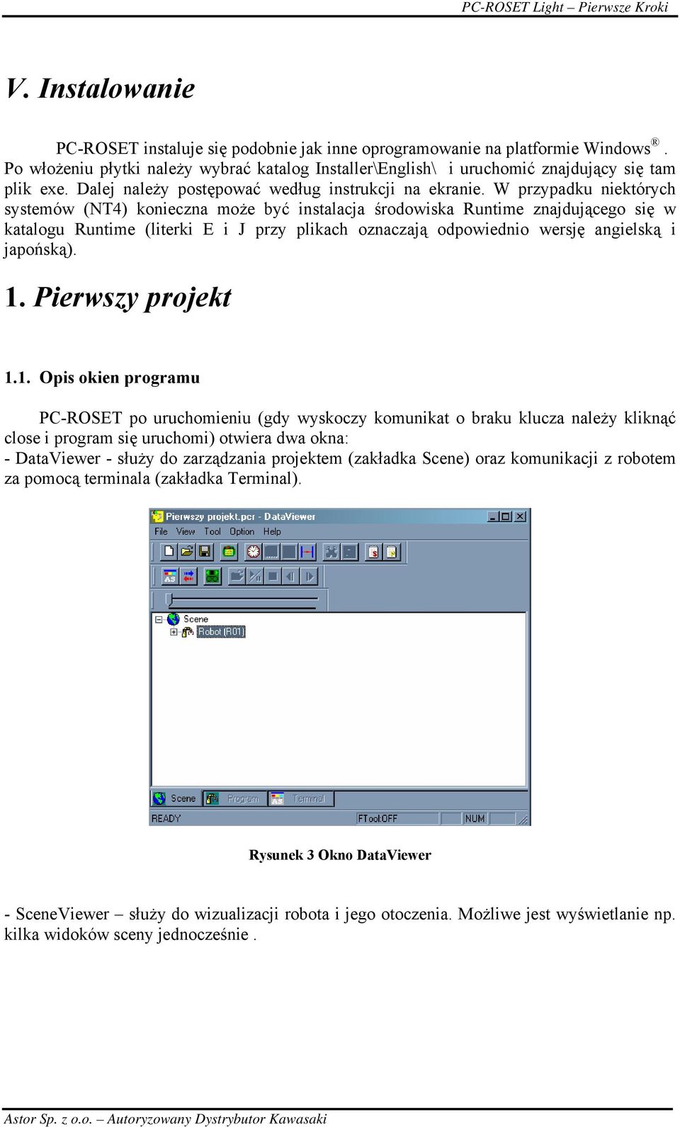 W przypadku niektórych systemów (NT4) konieczna może być instalacja środowiska Runtime znajdującego się w katalogu Runtime (literki E i J przy plikach oznaczają odpowiednio wersję angielską i