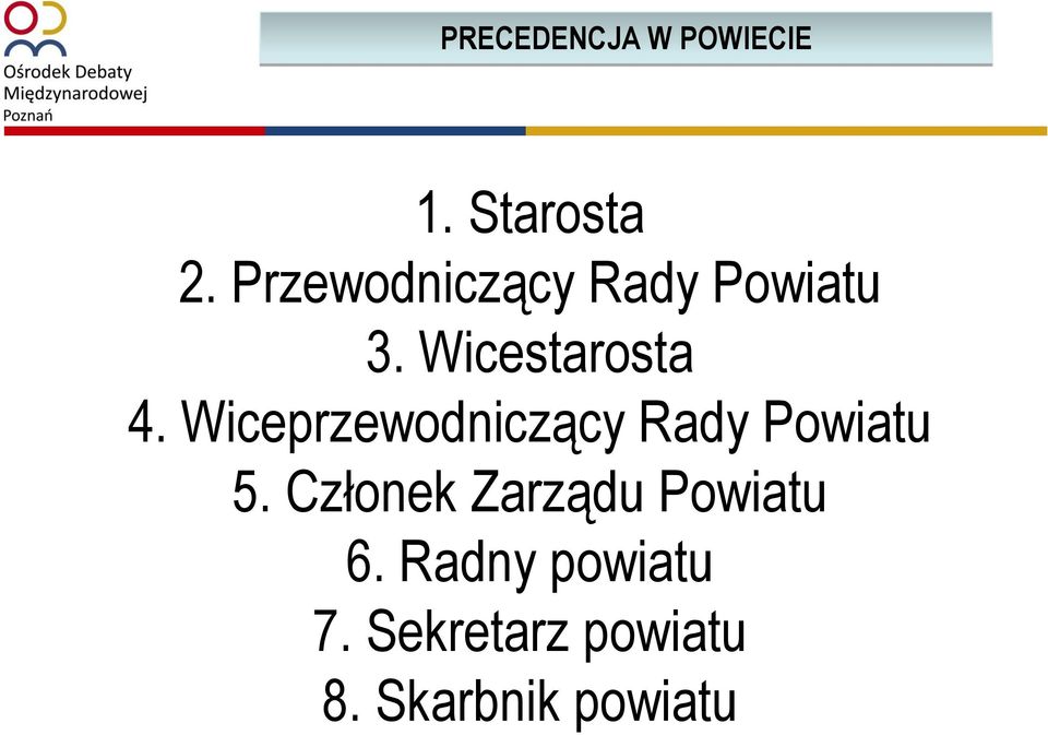 Wiceprzewodniczący Rady Powiatu 5.