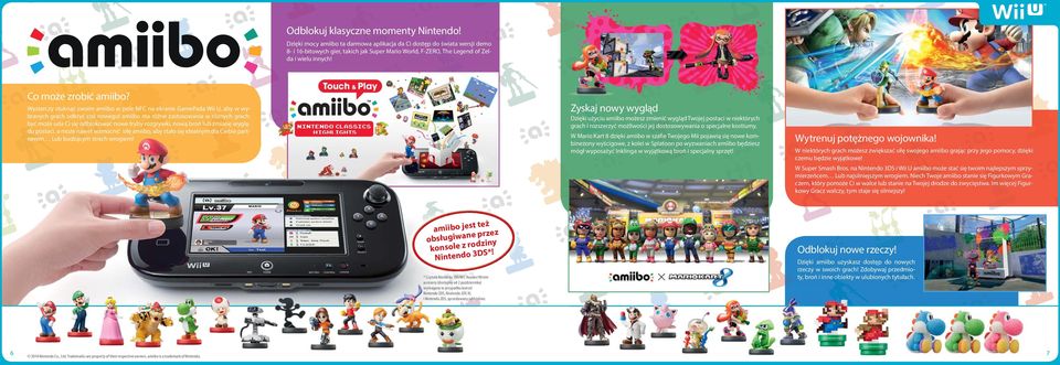 Zyskaj nowy wygląd Wystarczy stuknąć swoim amiibo w pole NFC na ekranie GamePada Wii U, aby w wybranych grach odkryć coś nowego!
