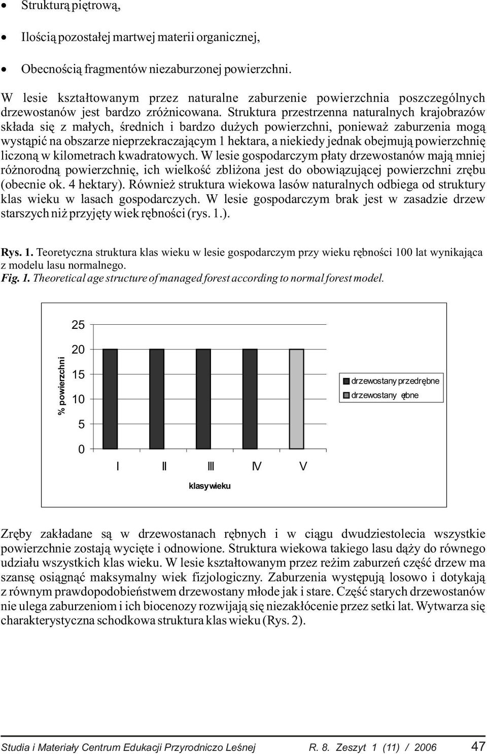 Struktura przestrzenna naturalnych krajobrazów sk³ada siê z ma³ych, œrednich i bardzo du ych powierzchni, poniewa zaburzenia mog¹ wyst¹piæ na obszarze nieprzekraczaj¹cym 1 hektara, a niekiedy jednak