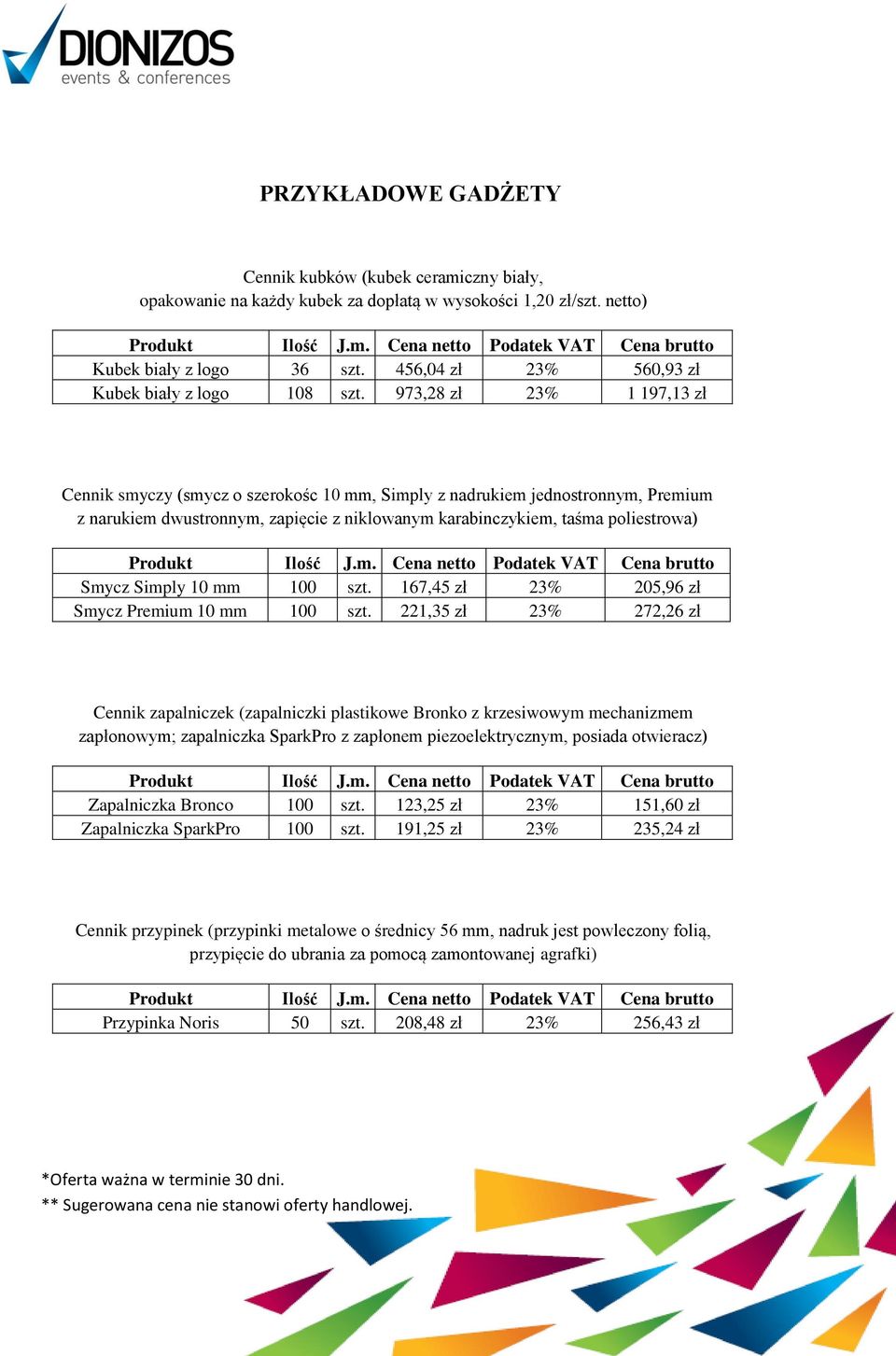 973,28 zł 23% 1 197,13 zł Cennik smyczy (smycz o szerokośc 10 mm, Simply z nadrukiem jednostronnym, Premium z narukiem dwustronnym, zapięcie z niklowanym karabinczykiem, taśma poliestrowa) Smycz