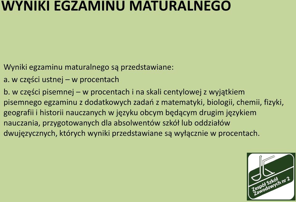 matematyki, biologii, chemii, fizyki, geografii i historii nauczanych w języku obcym będącym drugim językiem