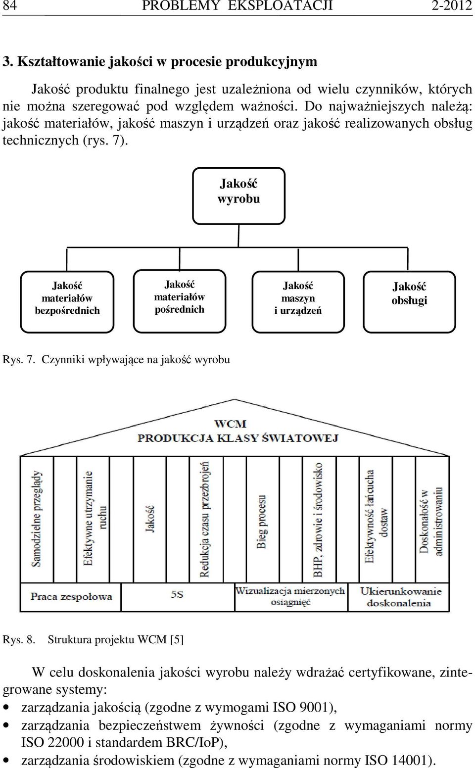 Jakość wyrobu Jakość materiałów bezpośrednich Jakość materiałów pośrednich Jakość maszyn i urządzeń Jakość obsługi Rys. 7. Czynniki wpływające na jakość wyrobu Rys. 8.