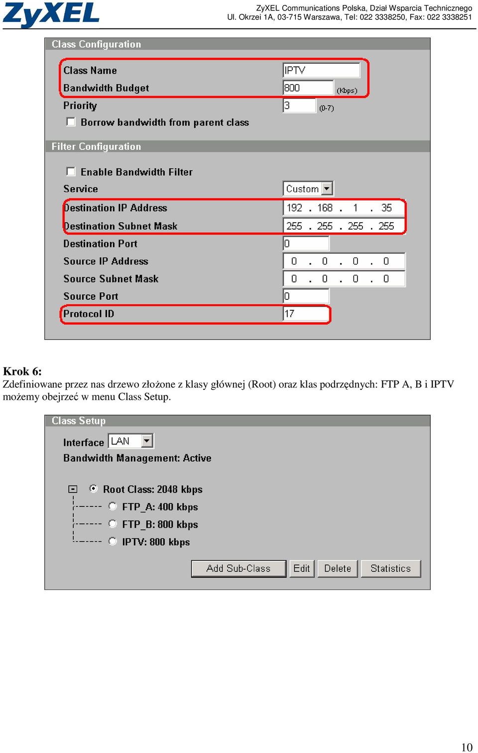 (Root) oraz klas podrzędnych: FTP A,