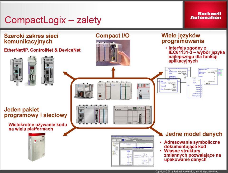 aplikacyjnych Jeden pakiet programowy i sieciowy Wielokrotne używanie kodu na wielu platformach Jedne