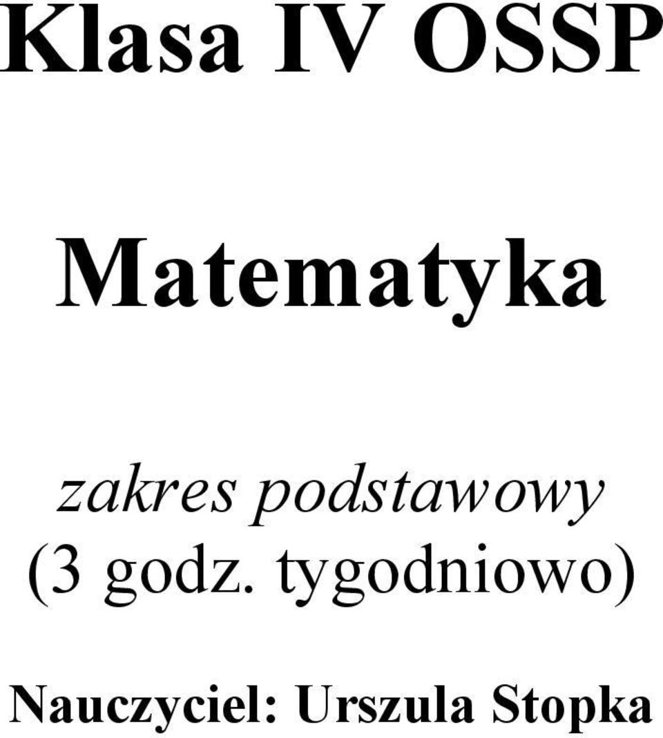 podstawowy (3 godz.