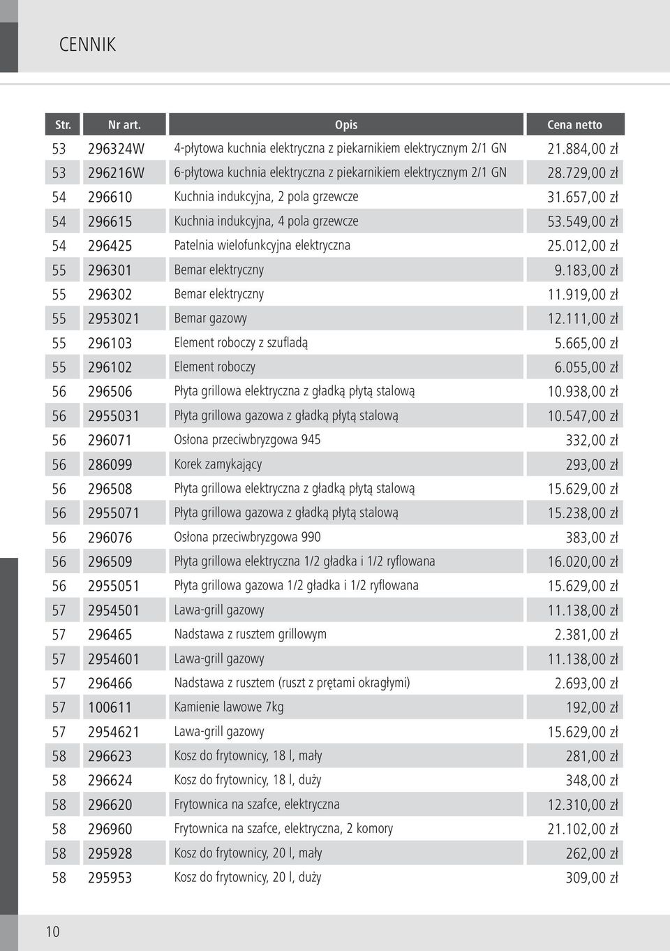 012,00 zł 55 296301 Bemar elektryczny 9.183,00 zł 55 296302 Bemar elektryczny 11.919,00 zł 55 2953021 Bemar gazowy 12.111,00 zł 55 296103 Element roboczy z szufladą 5.