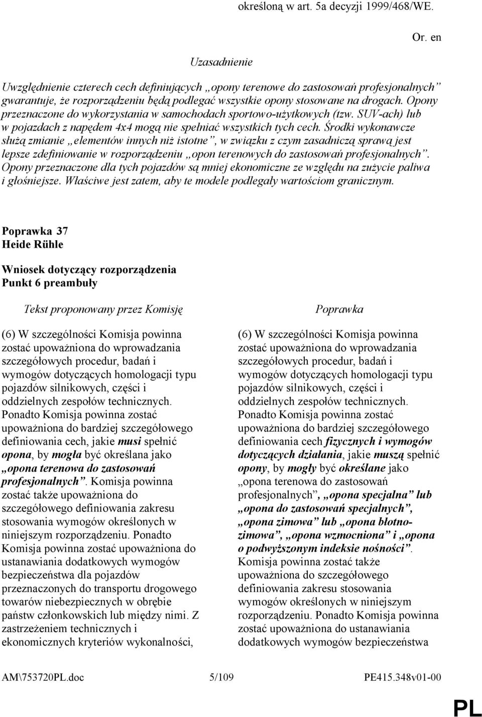 Opony przeznaczone do wykorzystania w samochodach sportowo-użytkowych (tzw. SUV-ach) lub w pojazdach z napędem 4x4 mogą nie spełniać wszystkich tych cech.