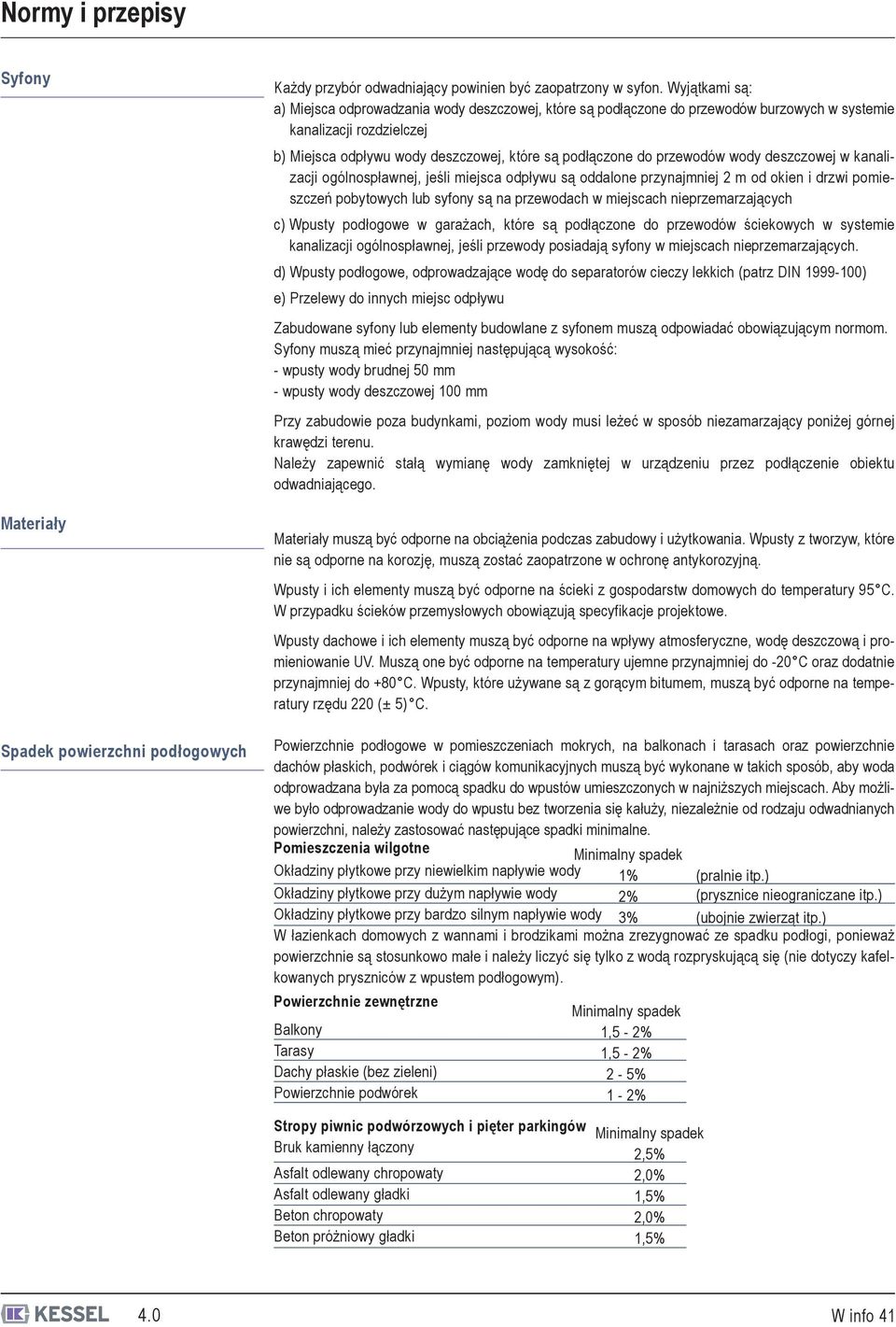 przewodów wody deszczowej w kanalizacji ogólnospławnej, jeśli miejsca odpływu są oddalone przynajmniej m od okien i drzwi pomieszczeń pobytowych lub syfony są na przewodach w miejscach