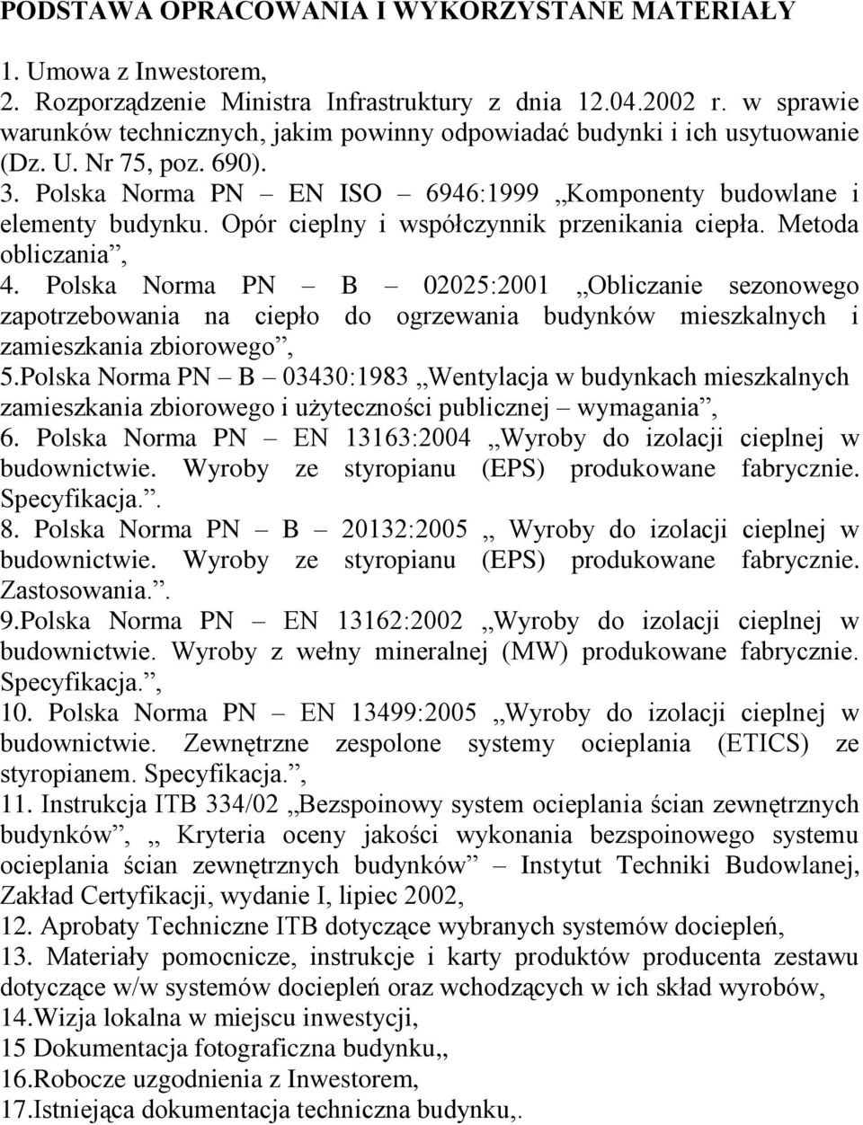 Opór cieplny i współczynnik przenikania ciepła. Metoda obliczania, 4.