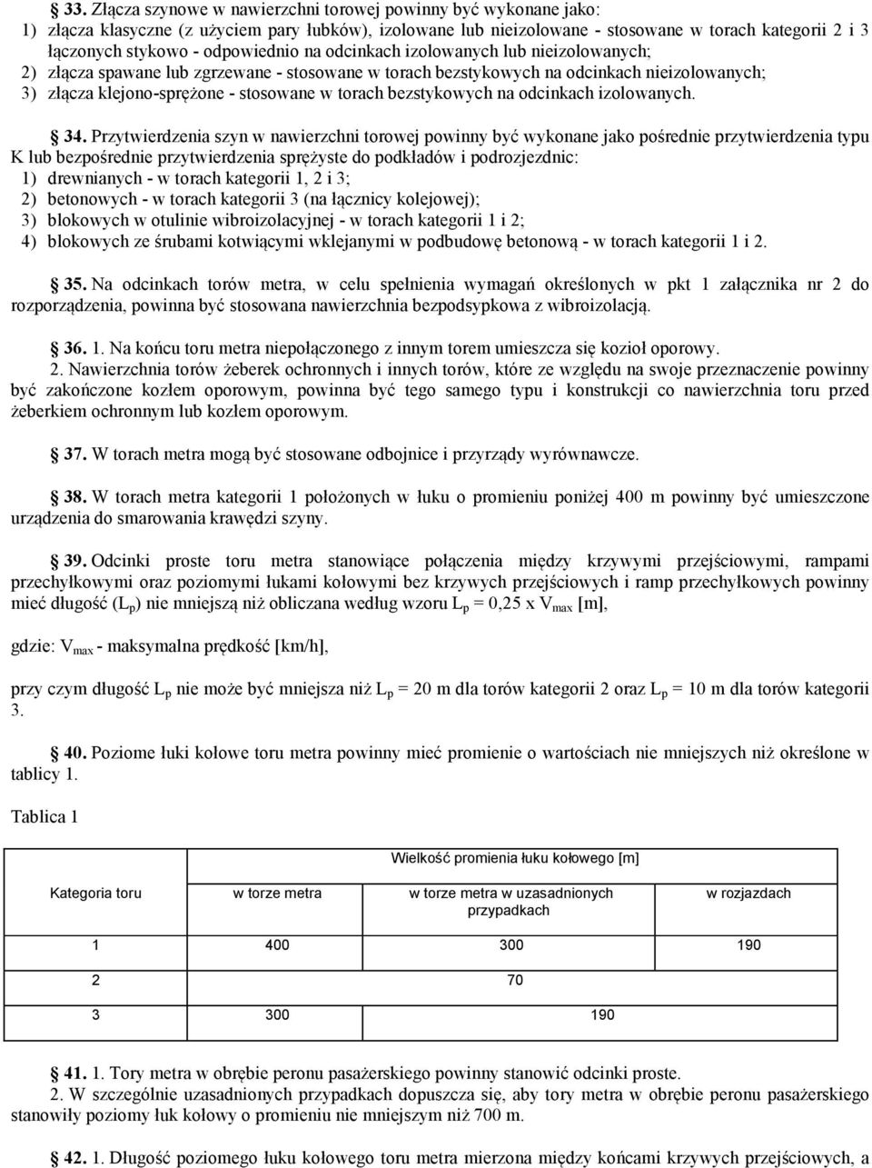 bezstykowych na odcinkach izolowanych. 34.