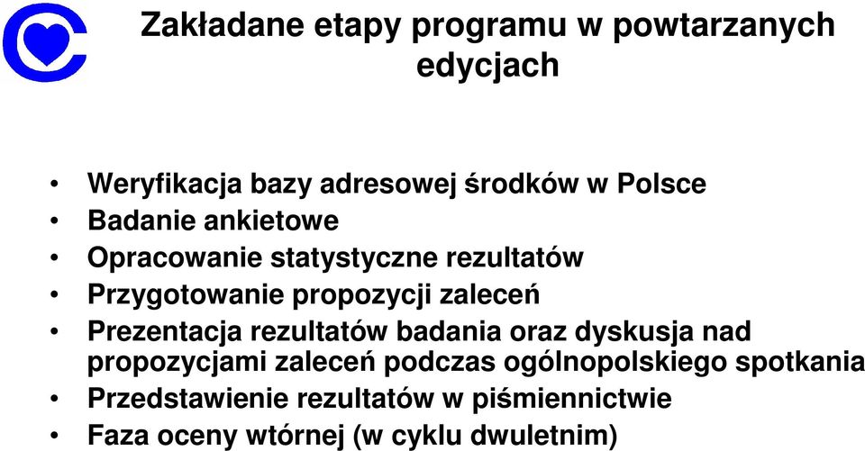 zaleceń Prezentacja rezultatów badania oraz dyskusja nad propozycjami zaleceń podczas