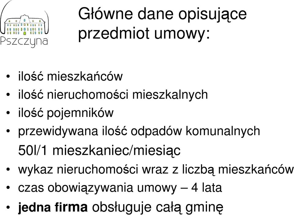 komunalnych 50l/1 mieszkaniec/miesiąc wykaz nieruchomości wraz z