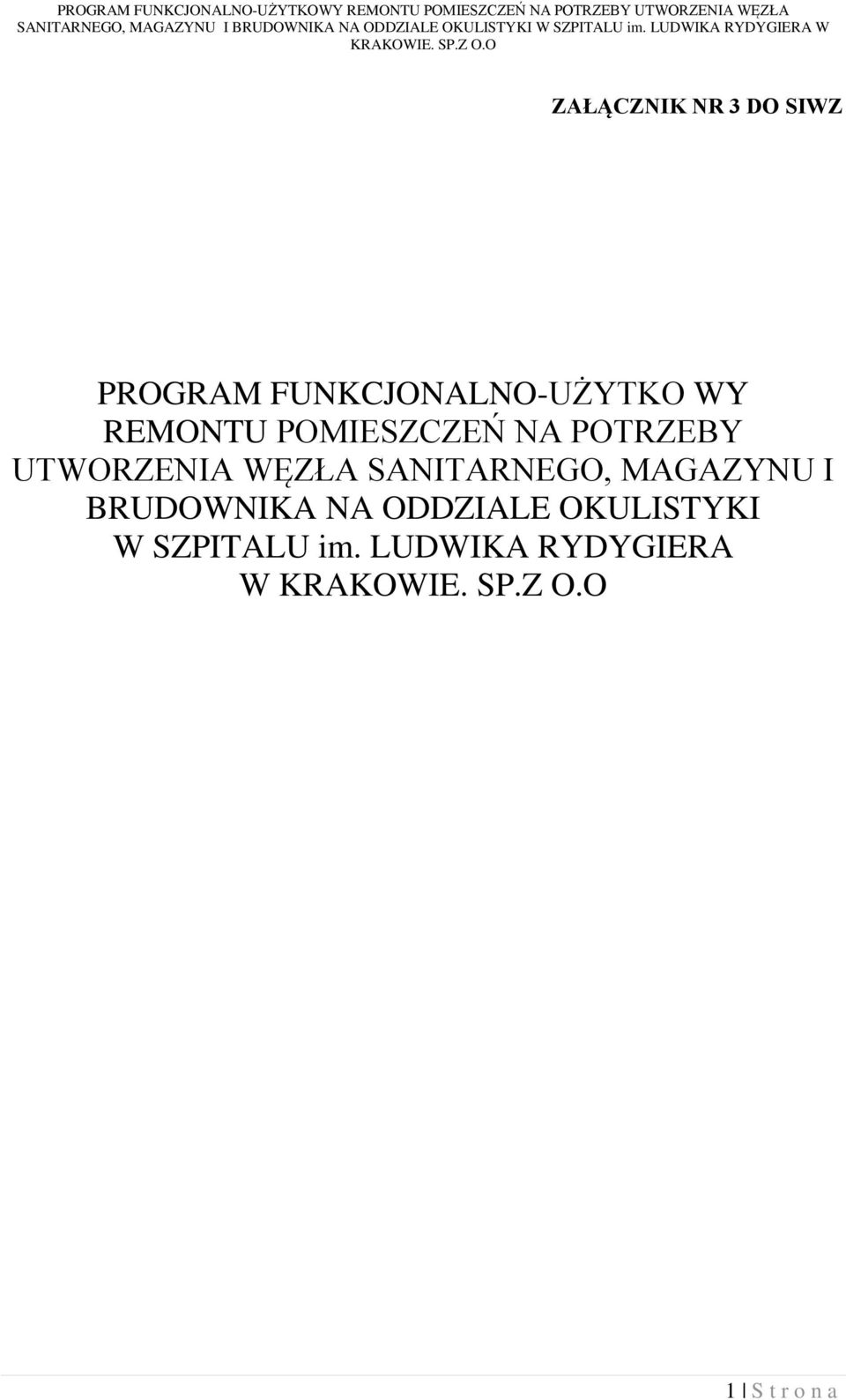 SANITARNEGO, MAGAZYNU I BRUDOWNIKA NA ODDZIALE