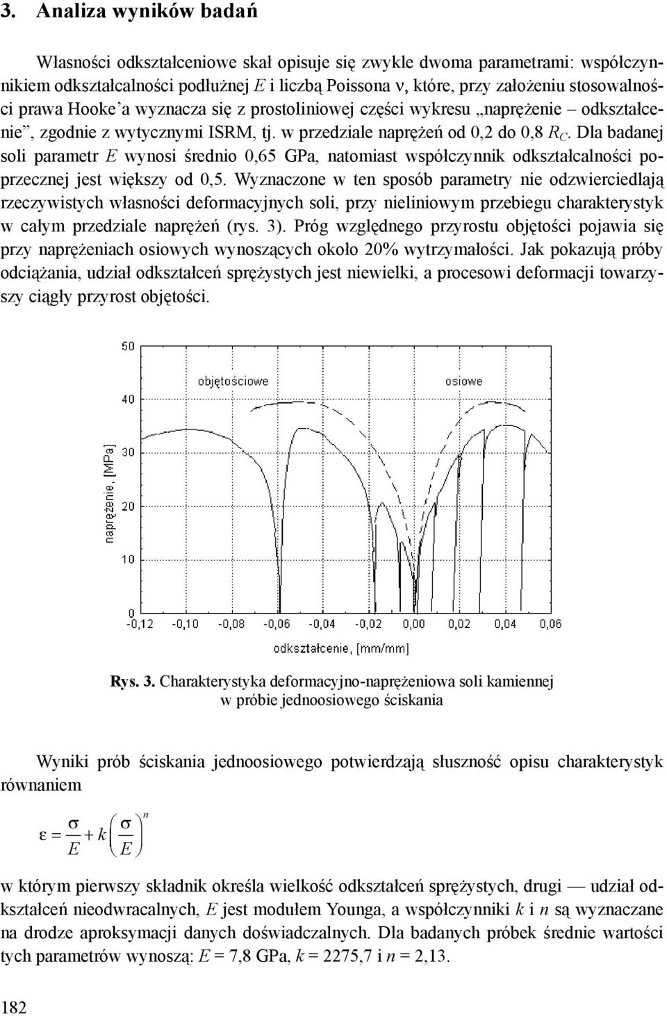 Dla badanej soli parametr E wynosi średnio 0,65 GPa, natomiast współczynnik odkształcalności poprzecznej jest większy od 0,5.