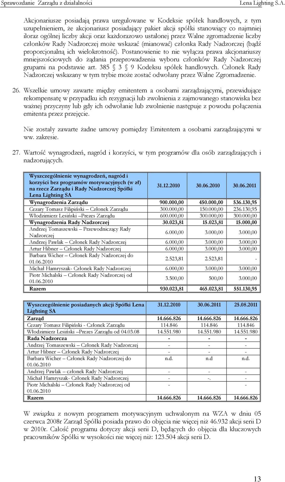 Postanowienie to nie wyłącza prawa akcjonariuszy mniejszościowych do żądania przeprowadzenia wyboru członków Rady Nadzorczej grupami na podstawie art. 385 3 9 Kodeksu spółek handlowych.