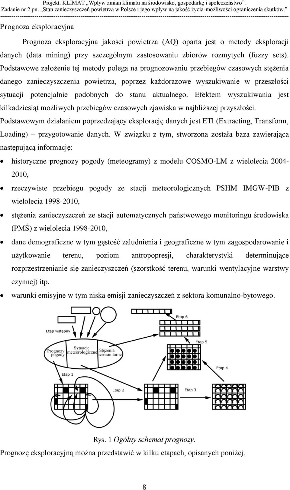 do stanu aktualnego. Efektem wyszukiwania jest kilkadziesiąt możliwych przebiegów czasowych zjawiska w najbliższej przyszłości.